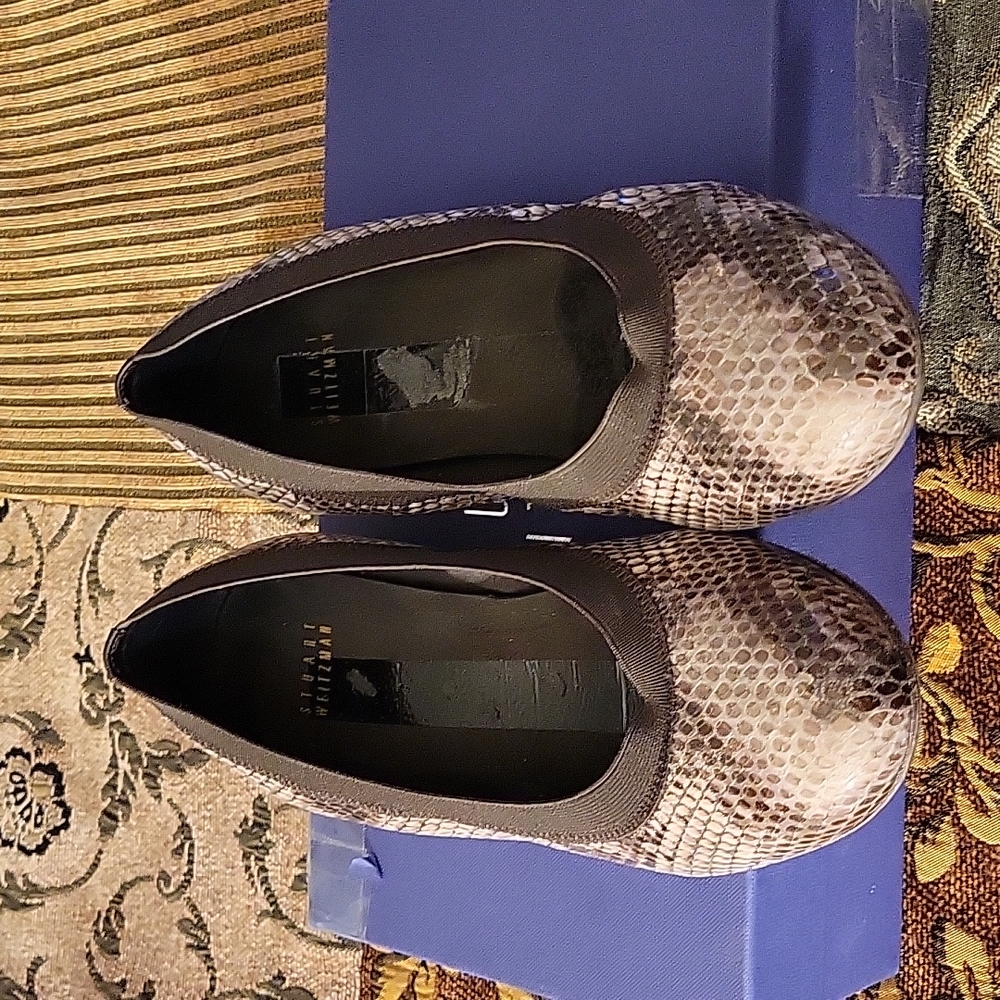 Stuart Weitzman Snake Print Flats